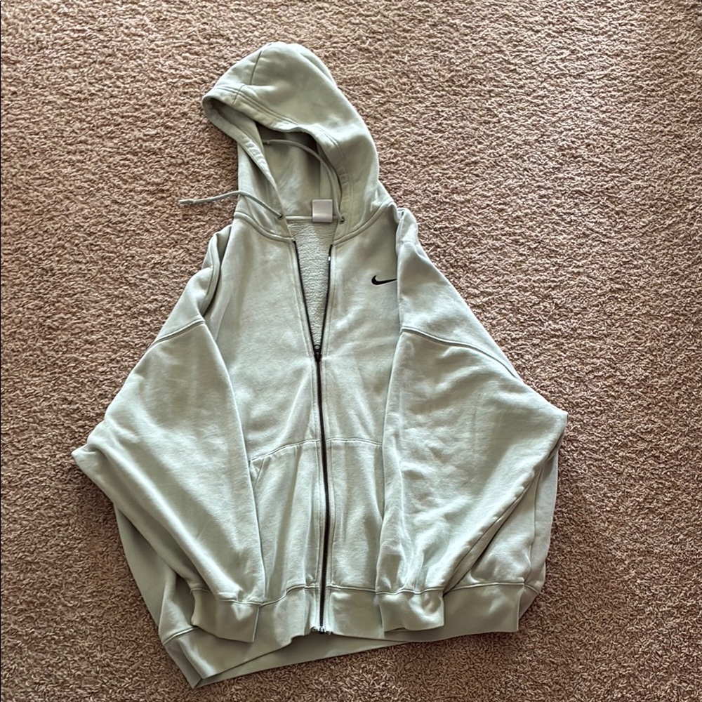 Nike Sage Green Zip-Up Hoodie Jacket Relaxed Fit